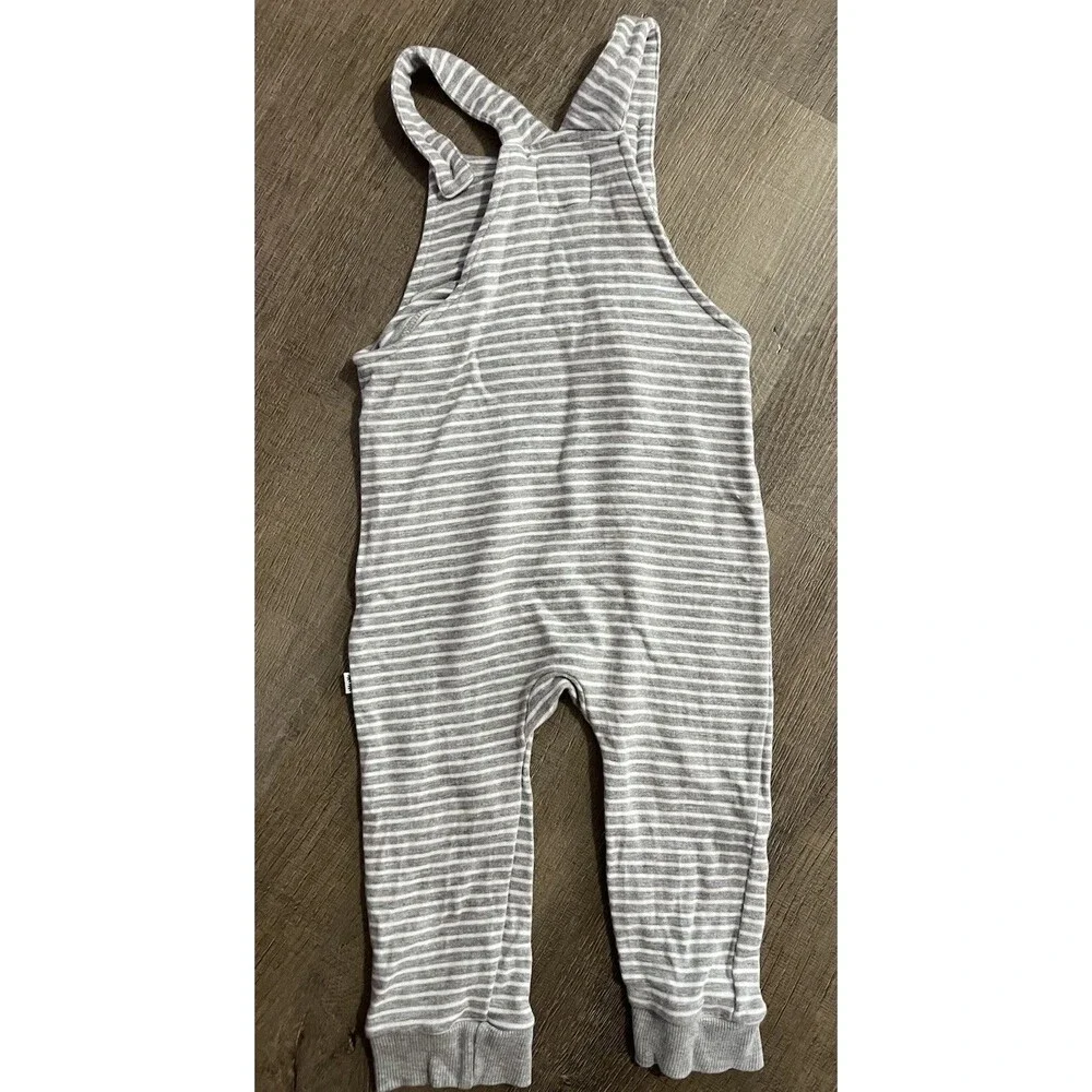 Little Sleepies white and grey overalls and black long sleeve bodysuit 12-18 - Picture 5 of 7